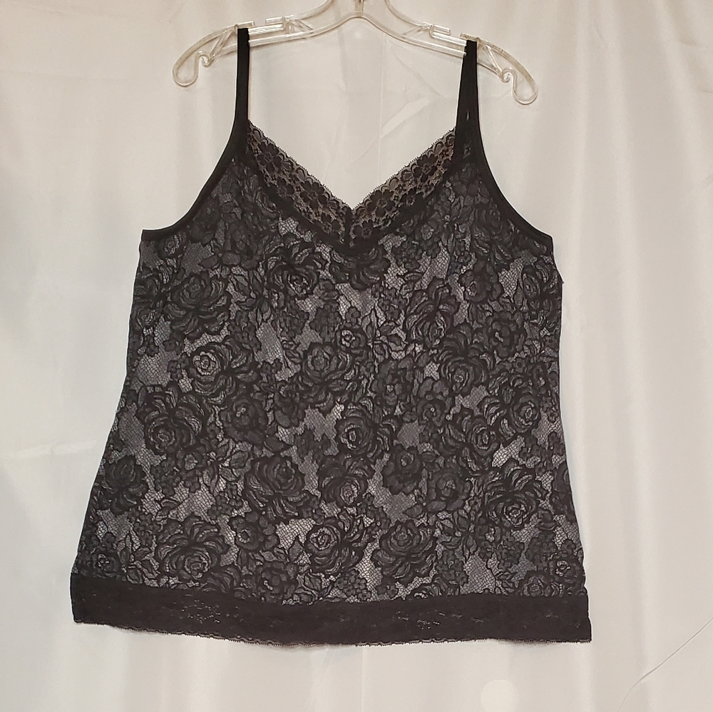 Willow Bay Floral Lace Print Adjustable Tank Top